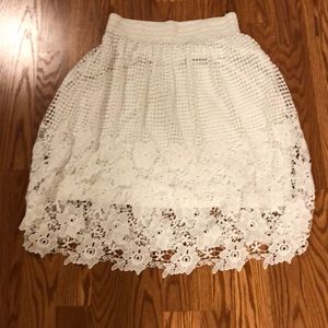 White floral lace skirt